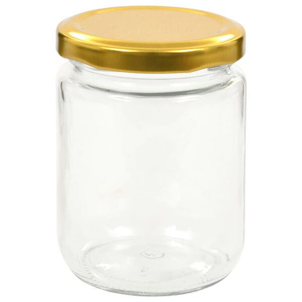 vidaXL Glass Jam Jars with Gold Lid 96 pcs 230 ml