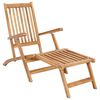 vidaXL Folding Deck Chair Natural Solid Teak Wood