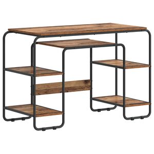 vidaXL Desk with Storage Old Wood 113.5 x 52 x 75.5 cm