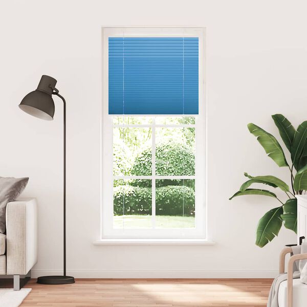 vidaXL Pleated Blind Blue 100x200 cm Fabric Width 99.4 cm Polyester