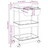 vidaXL Storage Trolley 3-Tier Transparent 37x28x68 cm Acrylic