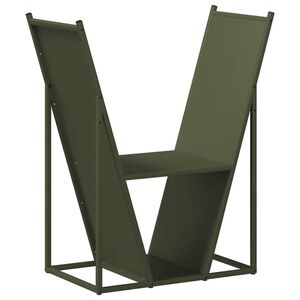 vidaXL Firewood Rack Olive Green 69.5x35x81 cm Cold-rolled steel
