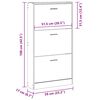 vidaXL Shoe Cabinet Concrete Grey 59x17x108 cm Engineered Wood