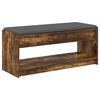 vidaXL Hall Bench with Cushion with Shelf Smoked Oak 103 x 38 x 45 cm