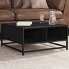 vidaXL Coffee Table Black 60.5x60.5x30 cm Engineered Wood and Metal