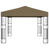 vidaXL Gazebo with LED String Lights 3x3 m Taupe Fabric