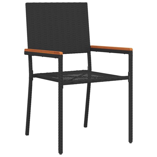 vidaXL Garden Stacking Chairs 2 pcs Black and Brown