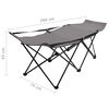 vidaXL Folding Sun Lounger Grey Steel