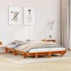 vidaXL Bed Frame without Mattress Wax Brown 120x190 cm Small Double Solid Wood Pine