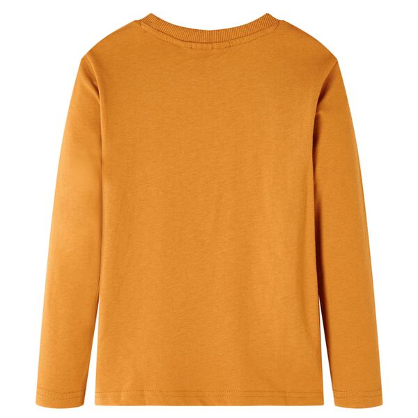 Kids' T-shirt with Long Sleeves Dark Ochre 128
