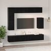 vidaXL TV Cabinet Set Wall-mounted 8 pcs Black Oak Engineered Wood