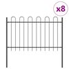 vidaXL Garden Fence 8 pcs Grey 13.6 x 1.2 m Powder-coated Steel