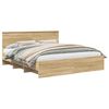 vidaXL Bed Frame Sonoma Oak 200 x 200 cm Engineered Wood