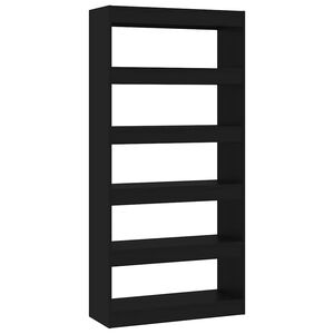 vidaXL Book Cabinet/Room Divider Black 80x30x166 cm Engineered Wood