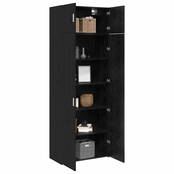 vidaXL Storage Cabinet 3 pcs Black Oak