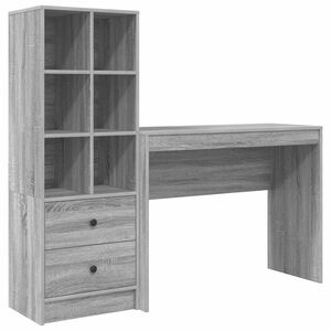 vidaXL Desk Grey Sonoma 145.5 x 40 x 127 cm 2 pcs