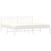 vidaXL Metal Bed Frame without Mattress with Headboard White 200x200cm