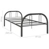 vidaXL Bed Frame without Mattress Grey Metal 90x200 cm