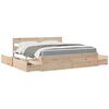 vidaXL Bed with Drawers and Mattress 180x200 cm Super King Solid Wood Pine