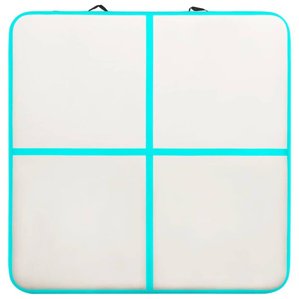 vidaXL Inflatable Gymnastics Mat with Pump 200x200x15 cm PVC Green