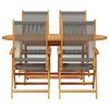 vidaXL Garden Dining Set 5 pcs Grey Solid acacia wood and poly rattan
