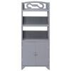 vidaXL Bathroom Cabinet Grey 46x24x116 cm Paulownia Wood