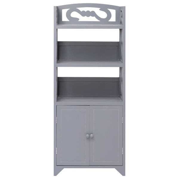 vidaXL Bathroom Cabinet Grey 46x24x116 cm Paulownia Wood