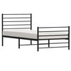 vidaXL Metal Bed Frame without Mattress with Footboard Black 90x190cm