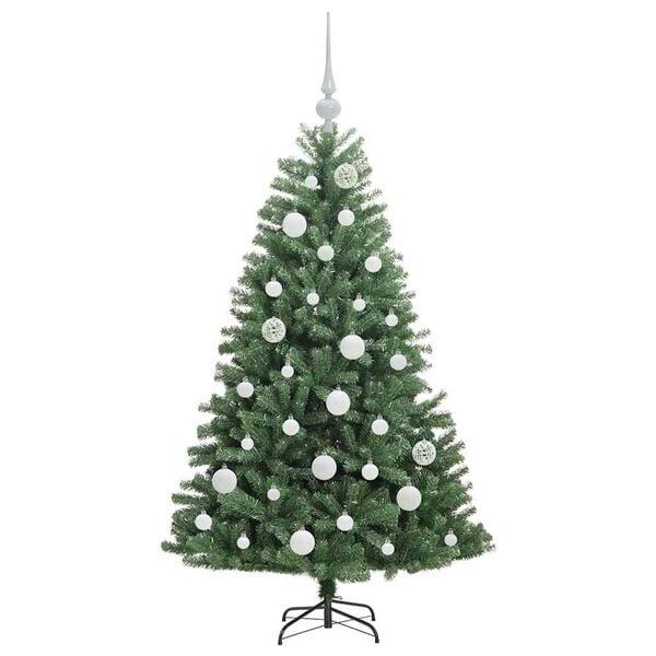 vidaXL Artificial Hinged Christmas Tree Green 120 cm PVC and Metal