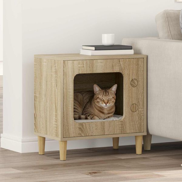 vidaXL Cat House Sonoma 51 x 30 x 52 cm Engineered Wood
