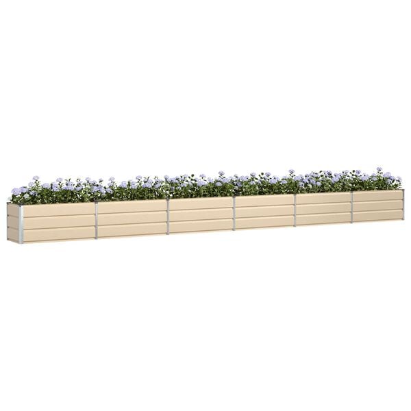 vidaXL Planter Ivory 580 x 50 x 45 cm Galvanised Steel