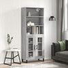 vidaXL Highboard Grey Sonoma 69.5x34x180 cm Engineered Wood