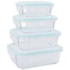 vidaXL Glass Food Storage Containers 4 Pieces