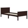 vidaXL Bed Frame without Mattress Dark Brown Solid Wood Pine 90x200 cm