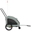 vidaXL Pet Bike Trailer Grey Oxford Fabric and Iron