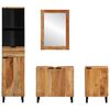 vidaXL Bathroom Furniture Set with Shelf 4 pcs Brown Solid acacia wood