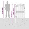 vidaXL Fence Gate with Spikes Grey 200 x 100 cm Powder-coated steel