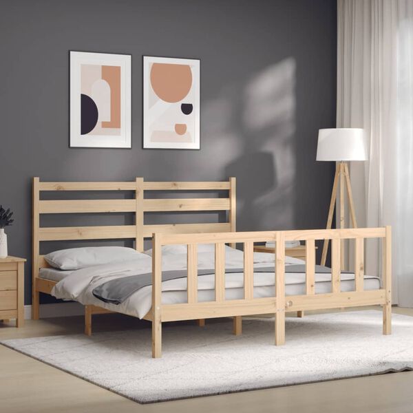 vidaXL Bed Frame without Mattress 160x200 cm Solid Wood Pine