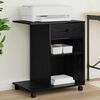 vidaXL Printer Stand Plain Black Oak 60 x 40 x 68.5 cm Engineered Wood