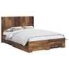 vidaXL Bed Frame with Storage and Headboard Old wood Engineered Wood