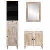 vidaXL Bathroom Furniture Set with Drawer 3 pcs White Solid mango wood