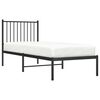 vidaXL Metal Bed Frame without Mattress with Headboard Black 75x190cm
