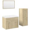 vidaXL 4 Piece Bathroom Furniture Set Sonoma Oak Engineered Wood