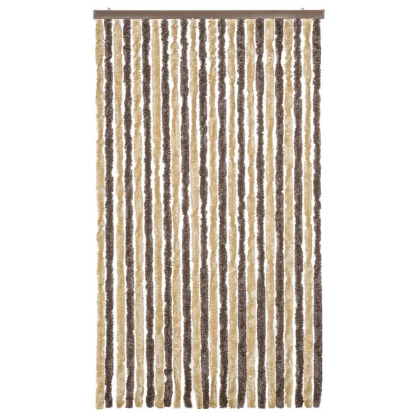 vidaXL Fly Curtain Dark Brown and Beige 100x220 cm Chenille