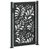 vidaXL Garden Gate Black 100x150 cm Steel Wave Design