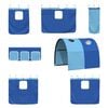 vidaXL Kids'Loft Bed Frame with Curtains, Arch, Slide White and Blue