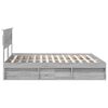 vidaXL Bed Frame Grey Sonoma 200 x 200 cm Solid Pine Wood