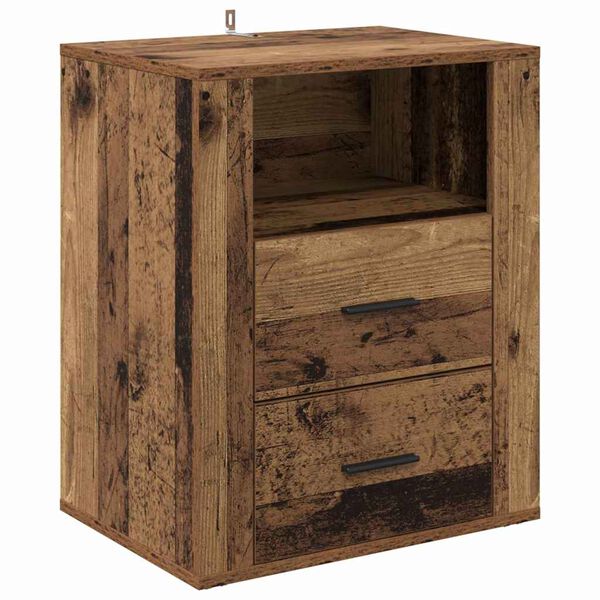 vidaXL Bedside Cabinet Old Wood 35 x 50 x 60 cm Engineered Wood