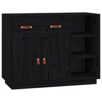 vidaXL Sideboard Black 98.5x40x75 cm Solid Wood Pine