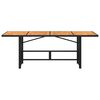 vidaXL Garden Table with Acacia Wood Top Black 190x80x75 cm Poly Rattan